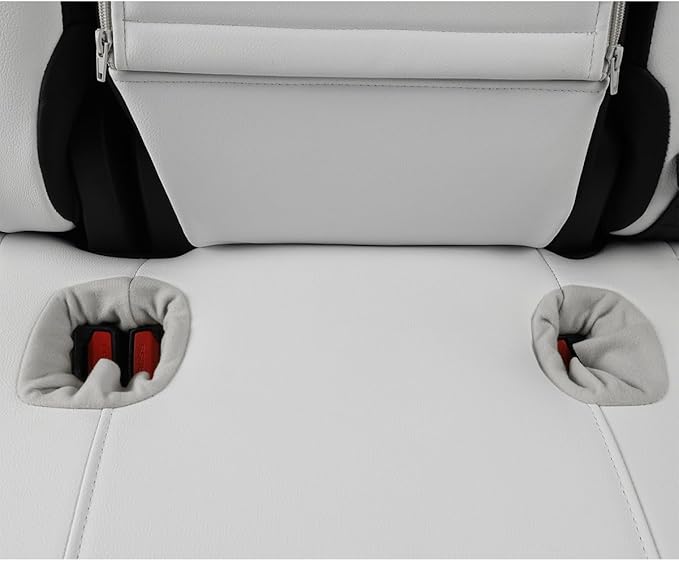 EKR Model Y Seat Covers for Tesla Model y 2020 2021 2022 2023 2024 2025 Long Range/Performance/Standard Range (Only for 5 Seats),Leather Car Seat Cover Full Set,Faux Leather (Black/White)