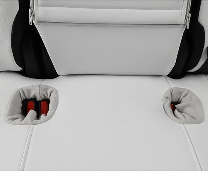 EKR Model Y Seat Covers for Tesla Model y 2020 2021 2022 2023 2024 2025 Long Range/Performance/Standard Range (Only for 5 Seats),Leather Car Seat Cover Full Set,Faux Leather (Black/White)