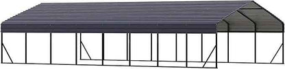 Heavy Duty Metal Carport 20x40 FT Galvanized Steel Carport Shelter for 4 Car Extra Large Canopy for Dual Vehicle, RV Boat Storage All Weather Protection Garage Party Tent (20x40 FT)