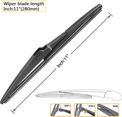 AUTOBOO 26"+19" Windshield Wipers with 11" Rear Wiper Blade Replacement for 2012 2013 2014 2015 2016 2017 Toyota Prius V -Original Factory Quality (Pack of 3)