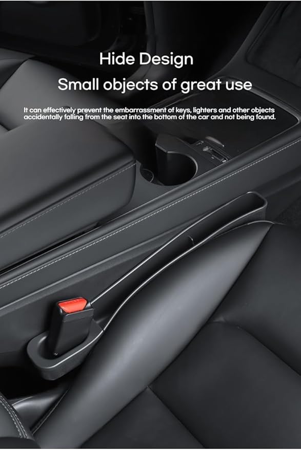 2PCS Car Seat Gap Filler Organizer for Tesla Model Y & Model 3 - No-Drop Storage Solution for Phones & Essentials, Keep Your Car Neat