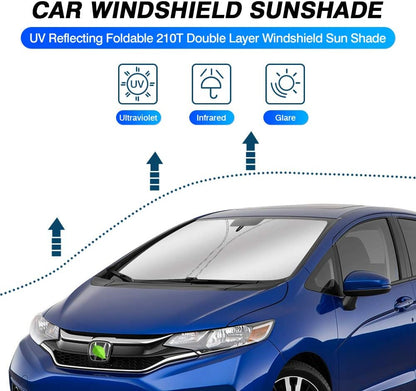 KUST Windshield Sun Shade for Honda Fit 2015-2020 Sunshade Foldable Window Sun Visor Protector Blocks UV Rays Keep Your Car Cooler