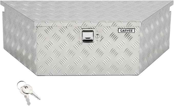 Garvee Heavy Duty Trailer Tongue Box with Lock & Keys, 39" x 16" x 12" Steel Tool Chest Storage Organizer for Utility Trailer, Pickup Truck Bed, RV, SUV and Off-Road Vehicle, Silver