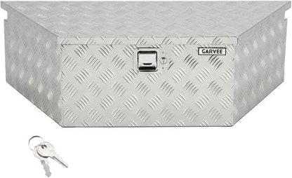 Garvee Heavy Duty Trailer Tongue Box with Lock & Keys, 39" x 16" x 12" Steel Tool Chest Storage Organizer for Utility Trailer, Pickup Truck Bed, RV, SUV and Off-Road Vehicle, Silver