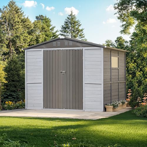 8x8 FT Outdoor Storage Shed with Windows