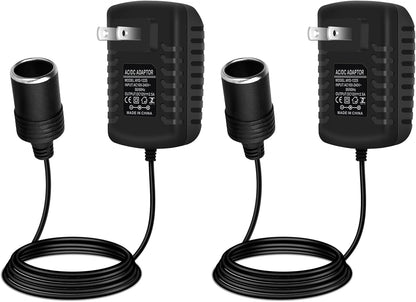 inShareplus 12V 2.5A 30W AC to DC Converter, 12 Volt Car Cigarette Lighter Adapter to Wall Outlet, 110V to 12V Power Supply for Car Devices (MP3, Fan, Dash Cam), 2 Pack