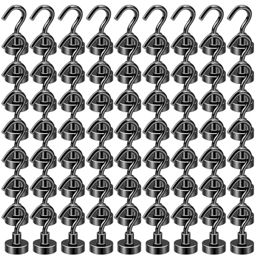 Magnetic Hooks 75pcs 30lbs Cruise Essentials 2026 Magnet Hook Black (75 Count)
