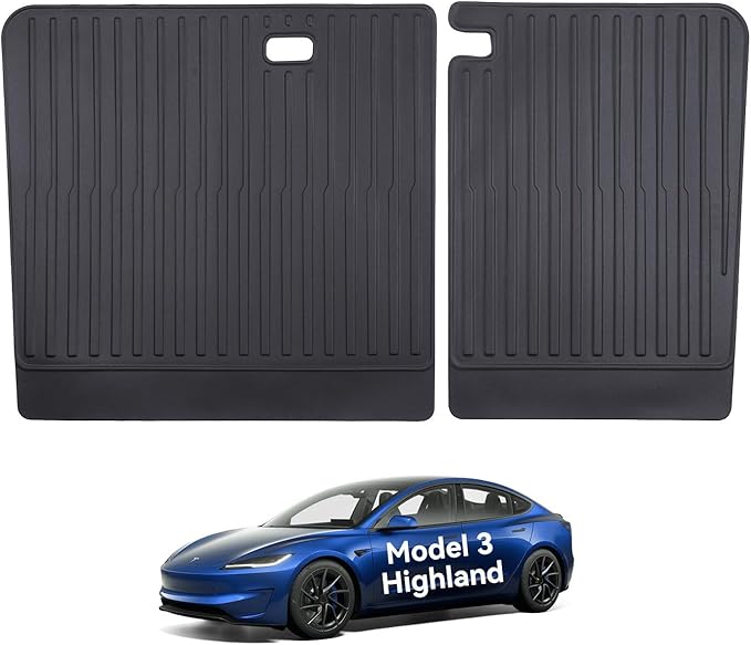 2nd Row Seatback Protector Compatible with Tesla Model 3 Highland 2024-2026 5 Seat Back Seat Cover Mat All Weather Cargo Liner Accessories | Custom Fit Trunk Protection (2PCS Backrest Protector)