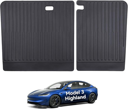 2nd Row Seatback Protector Compatible with Tesla Model 3 Highland 2024-2026 5 Seat Back Seat Cover Mat All Weather Cargo Liner Accessories | Custom Fit Trunk Protection (2PCS Backrest Protector)