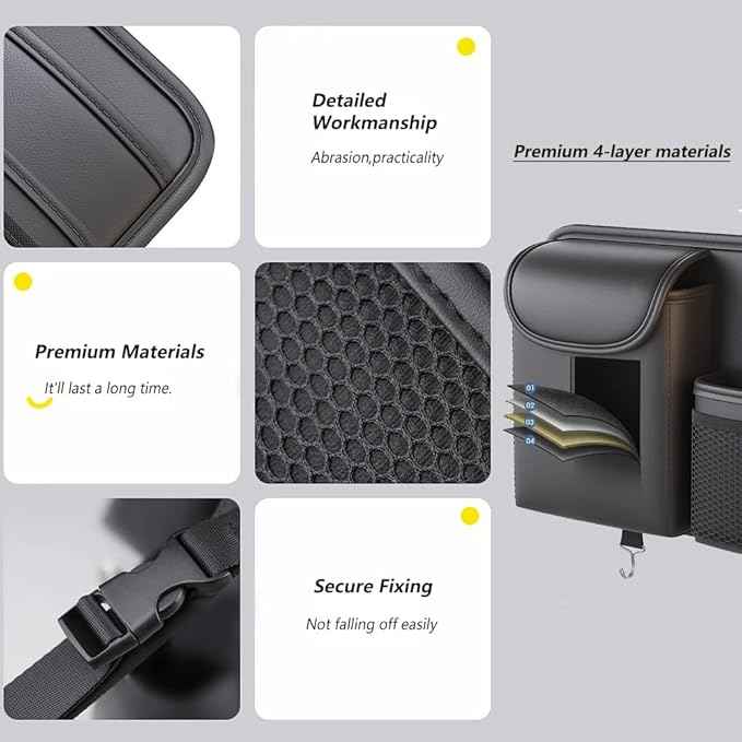 Tumecos Car Seat Back Storage Bag,Backseat Organizer with Tissue Box, Large Capacity Rear Seat Storage Pocket, Universal for Most Vehicles
