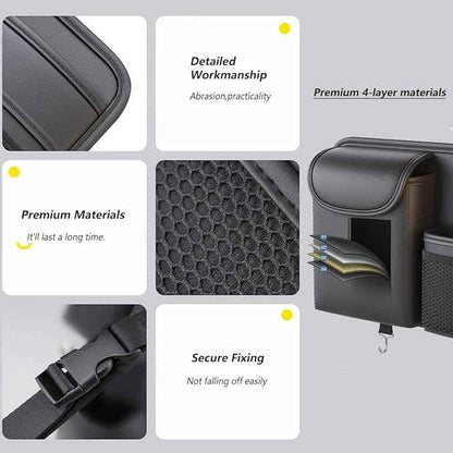 Tumecos Car Seat Back Storage Bag,Backseat Organizer with Tissue Box, Large Capacity Rear Seat Storage Pocket, Universal for Most Vehicles