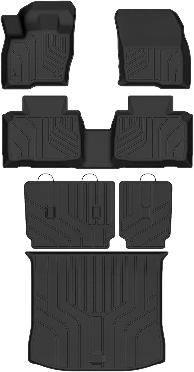 Custom Fit Floor Mats for Ford Edge 2015-2024 2025, All Weather TPE Floor Liners with Trunk Mat & Backrest Protectors, Odorless Full Set Interior Accessories