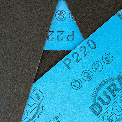 Premium 220 Grit Wet or Dry Sandpaper Sheets (25 Count)