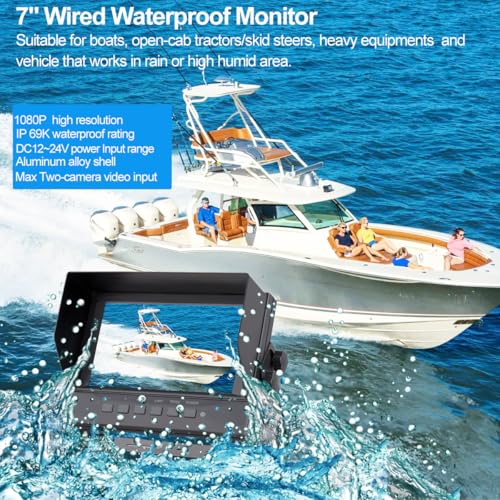 7" 1080P AHD Wired Reverse Rear View Backup Two