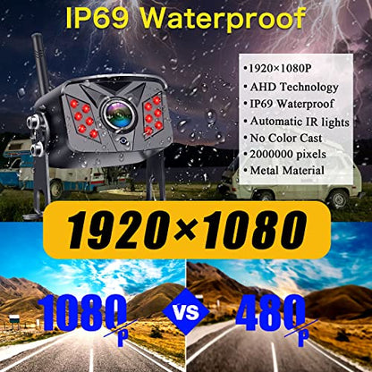 HD 1080P 7 inch RV Wireless Backup Camera