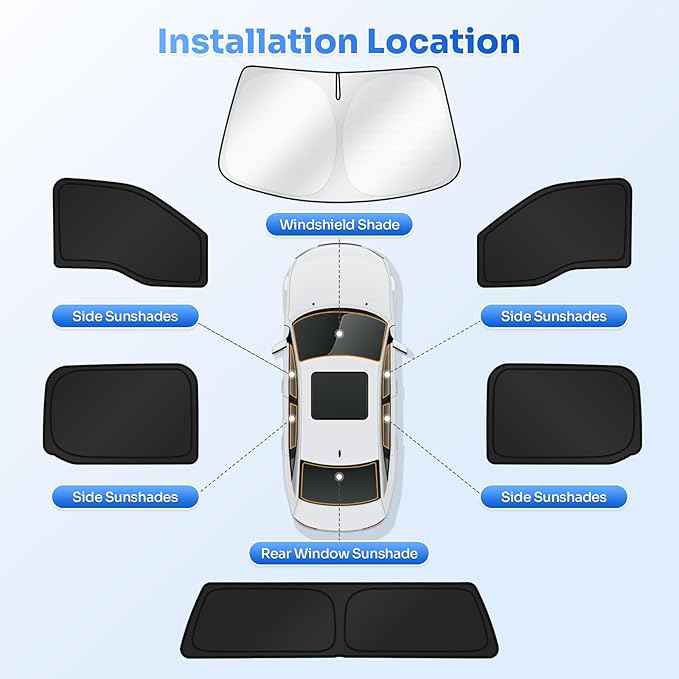 Window Shades for 2015-2020 Ford F150 4 Door Accessories Windshield Sun Shade Side Rear Window Cover Sunshade Sun Visor Shield Privacy Protection for Camping Keep Vehicle Cool Black 6PCS