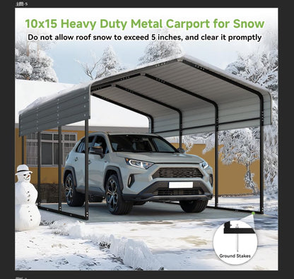 10x15FT Heavy Duty Metal Carport