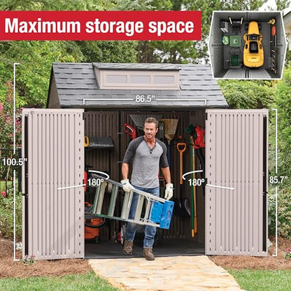 Large Resin Outdoor Storage Shed With Floor