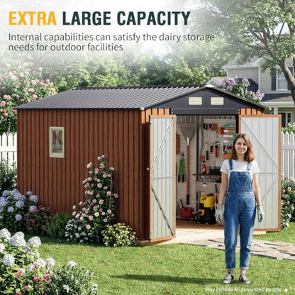 8x10 Ft Outdoor Storage Shed with Floor