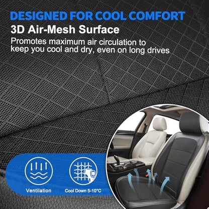 1 Pack Black Ventilated Cooling Mesh Car Seat Covers