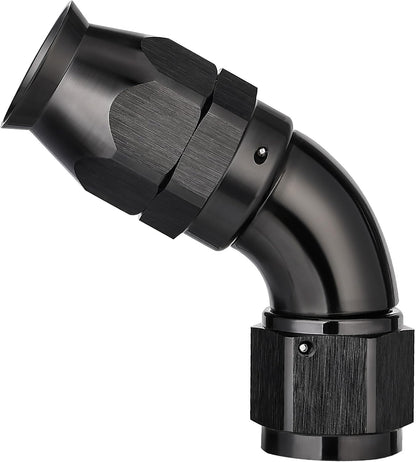 EVIL ENERGY 8AN 60 Degree PTFE One Piece Full Flow End Hose Fitting Aluminum Black