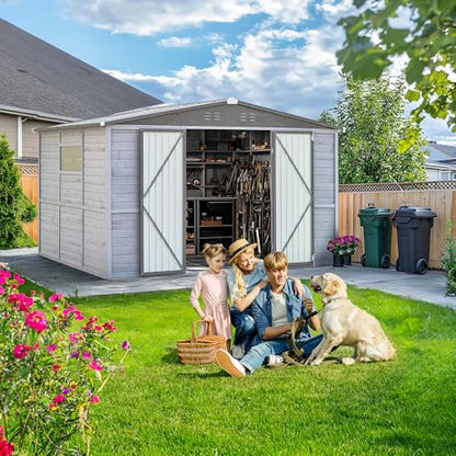 8x10 FT Outdoor Storage Shed with Windows