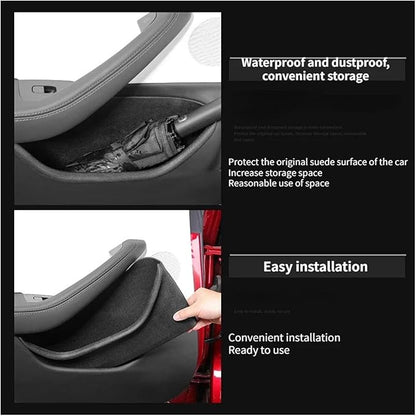 Car Door Storage Box Compatible for Tesla Model 3 Highland 2024 TPE Rear Door All-Inclusive Car Door Slot Storage Pocket Auto Accessories