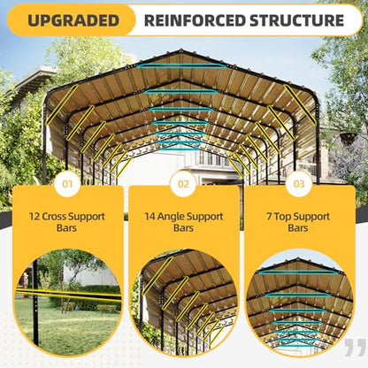 14x30x13 FT RV Metal Carport