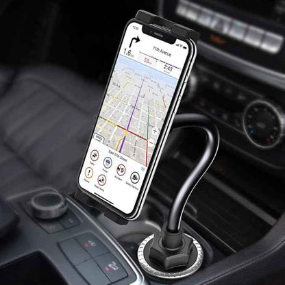 Gooseneck Car Cup Holder Tablet Mount, Truck Tablet Holder Cupholder Mount [Flexible Stable Long Arm] for 4-12.9" Tablets & Phones, iPad Pro/Air/Mini, Galaxy Tab, Huawei, iPhone Series