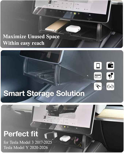 Car Center Console Organizer for Tesla Model Y 2020-2025 2026 (Include Model Y Juniper), Centre Armrest Handbrake Organiser Storage Box Armrest Sundries Tray Part Interior Accessories