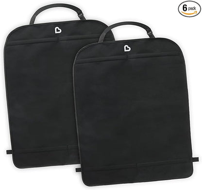 Munchkin® Back Seat Cover for Kids,Deluxe Kick Mats™ Car Seat Protector,Black,2 Count (Pack of 6)