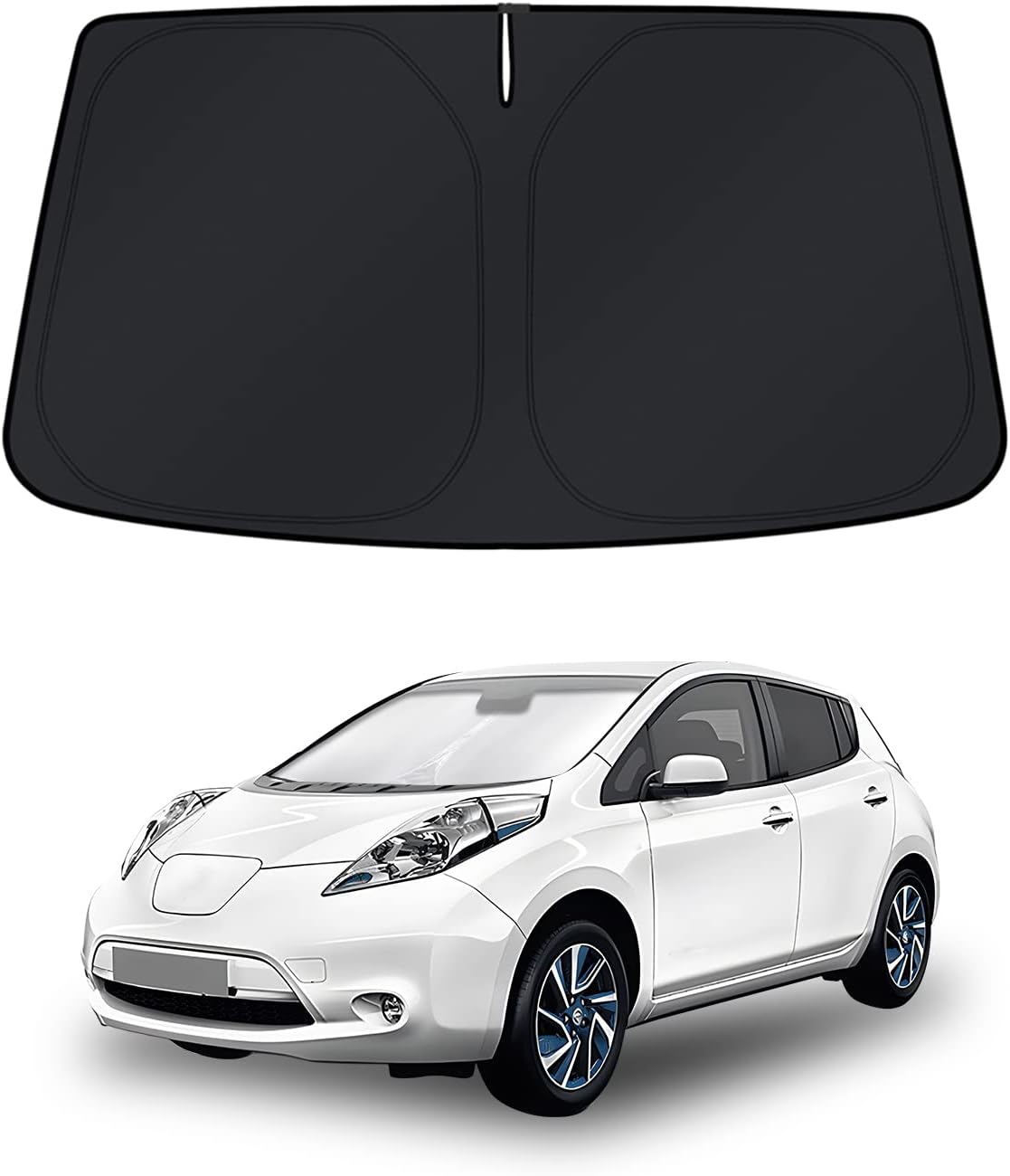 KUST Windshield Sun Shade for Nissan Leaf 2011-2017 Window Shade Sun Visor Cover Foldable Blocks UV Rays Keep Your Car Cooler