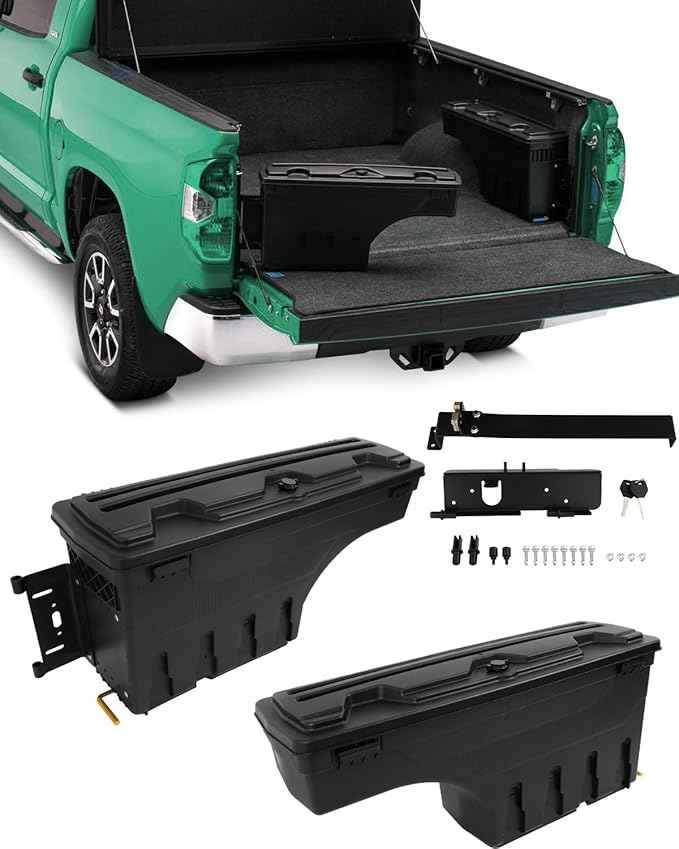 SCITOO Truck Bed Tool Box for Chevy Silverado for GMC Sierra 1500 2500 3500 1999-2007 Left & Right Side,Multi-Compartment Dividers Organized Storage,Heavy Duty & No-Drill Installation