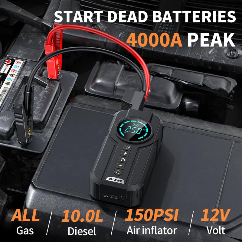 4000A Jump Starter with Air Compressor