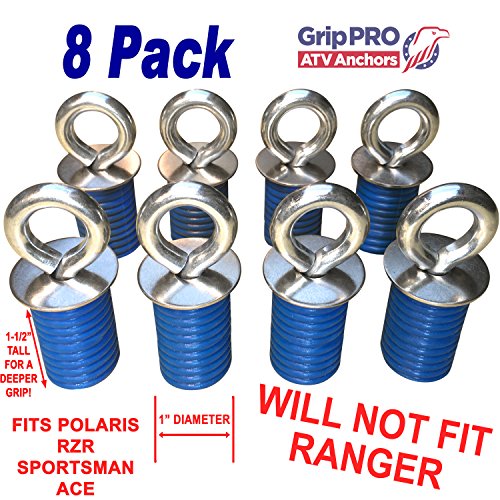 GripPRO ATV Lock & Ride Tie Down Anchors Fit Polaris RZR (8 Count)