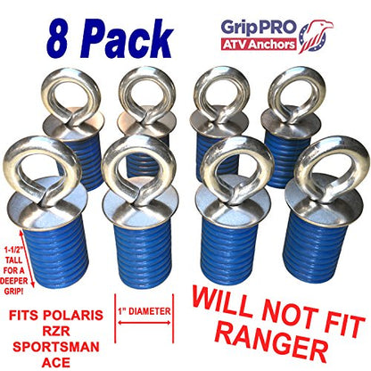 GripPRO ATV Lock & Ride Tie Down Anchors Fit Polaris RZR (8 Count)