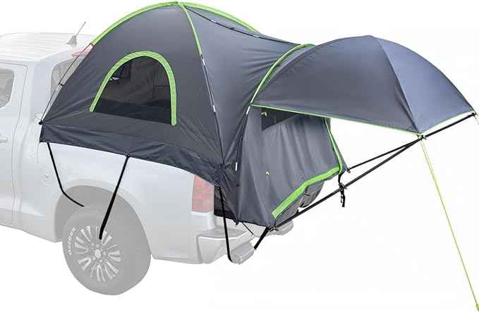 VEVOR Pickup Truck Tent, Fits 5.0-8.2 ft Truck Tents for Camping, Waterproof PU2000 mm 2-3 Person Sleeping Truck Bed Tent, Sturdy Truck Bed Camper Shell with Expandable Awning, Rainfly, Storage Bag