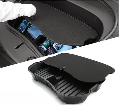 Car Front Trunk Storage Box Frunk Organizer Cargo Protective Tray Compatible For Tesla Model 3 2024 Storage Container(With Cover)