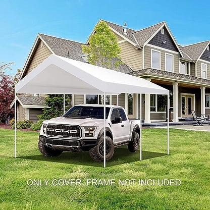 10' x20' Carport Replacement Canopy Cover White