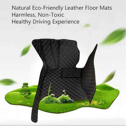 Custom Leather Waterproof Car Floor Mats for 99% Sedan SUV Sports Car Black Beige Men's Women's Vehicle Pads Mat (Edge Pink Medium Black Beige)