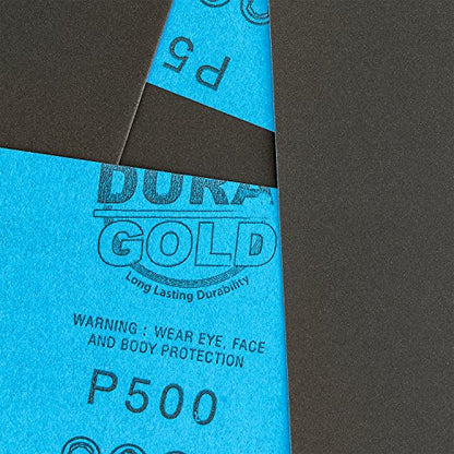 Premium 500 Grit Wet or Dry Sandpaper Sheets (25 Count)
