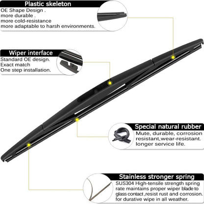 AUTOBOO 26"+20" Windshield Wipers with 14" Rear Wiper Blade Replacement for Ford Edge Lincoln MKX 2007-2015 -Original Factory Quality (Pack of 3)