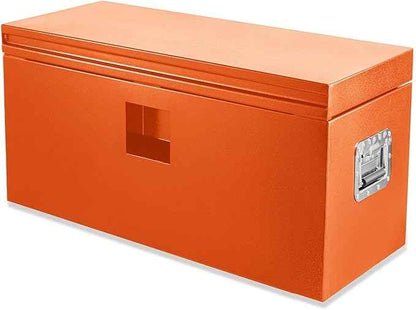 Heavy Duty Orange Steel Truck Bed Tool Box – 30x15x15in Lockable Storage Organizer Chest with Side Handle, Secure Trailer Tongue Toolbox, Fireproof & Durable for Pickup, RV, Trailer – as show