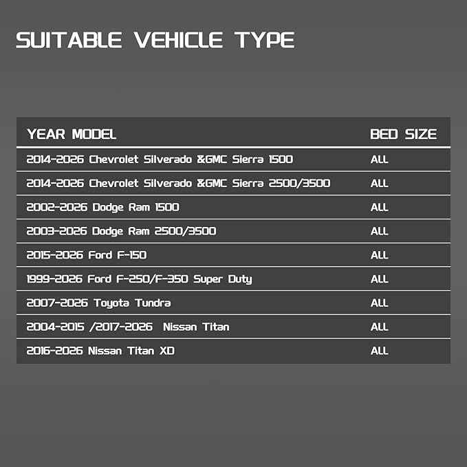 CLAMBER Overland Bed Rack for Full-Size Pickup with/Without Bed Rails | Adjustable Width Compatible with Ford F-Series, Silverado, Sierra, Ram, Titan & XD, Tundra(See Image for Size Chart)