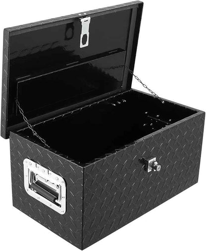 Trailer Tongue Box, Heavy Duty Storage With Lock and Keys, Utility Truck Tool Box Storage Organizer, Tool Chest for Pickup Truck Bed, RV, 20"x10"x12" (20"x10"x12"- Black -LT)