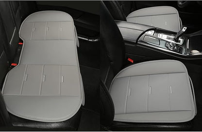 West Llama Bottom Seat Covers, Include 1 Pair Front Seat Protector and 1 Rear Seat Cover, Universal PU Leather Seat Covers for 90% Cars (Gray)