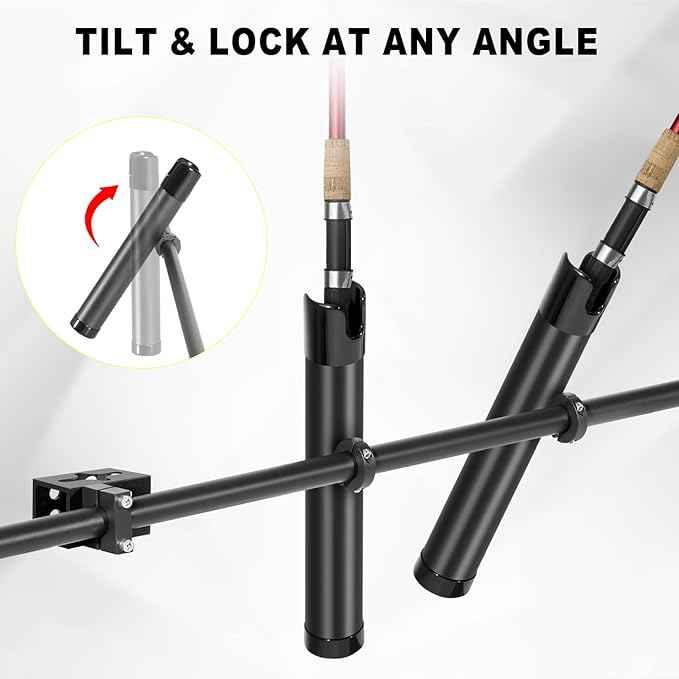Inshore Rod Holders for Truck Bed, Adjustable Rod Holder for Truck & SUV, All Aluminum Body with D Rings, 4 Rod Holder, Gifts Ideas for Men