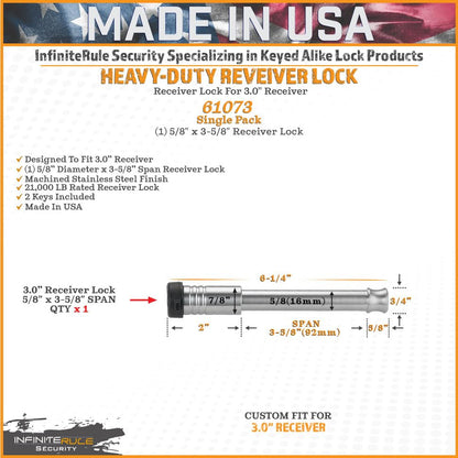61073 Receiver Lock for 3" Receiver