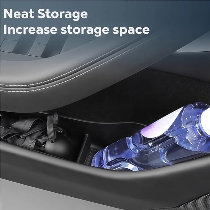 GGCLIMAX Car Organizer 4pcs Car Door Side Storage Box Compatible with Tesla Model 3 Highland 2024 TPE Front Rear Door Organizer Tray Interior Accessories(4 Pcs WHITE)