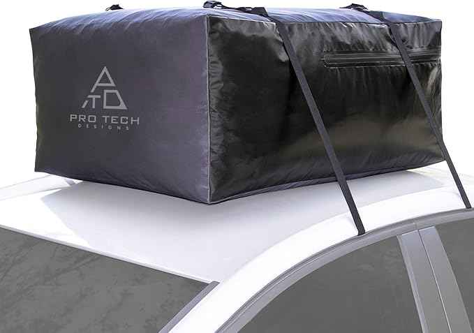 Voyager 10 Cubic Feet Waterproof Rooftop Cargo Roof Bag, No Roof Rack Needed UV-Protected PVC Semi-Coated Mesh, Welded Seams, Water Seal Zipper 36" L x 30" W x 16" H